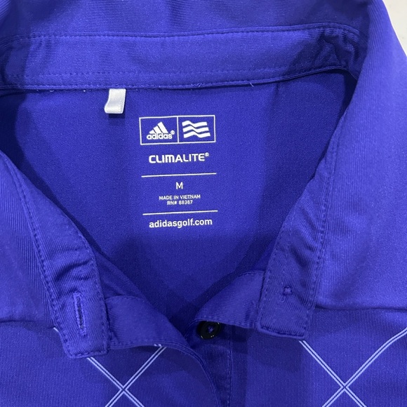 Adidas Purple S/S Golf Polo Shirt - Picture 3 of 4